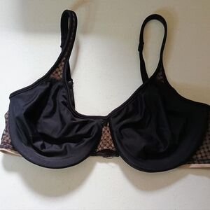 Bali Black & Tan Underwire Women’s Bra with Sheer Mesh Panels Size 36C